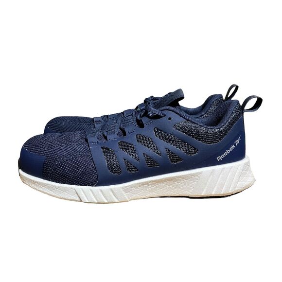 Reebok Work Shoes Mens Size 8.5 WIDE Fusion Flexweave Athletic SR Comp Toe Blue - Picture 4 of 9